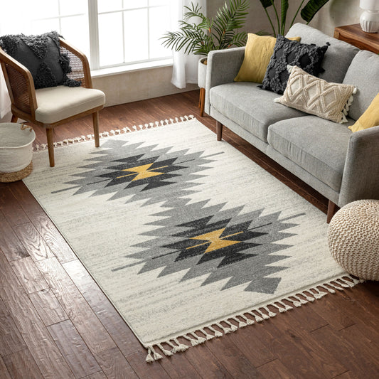 Moto Tribal Southwestern Ivory Rug SE-212