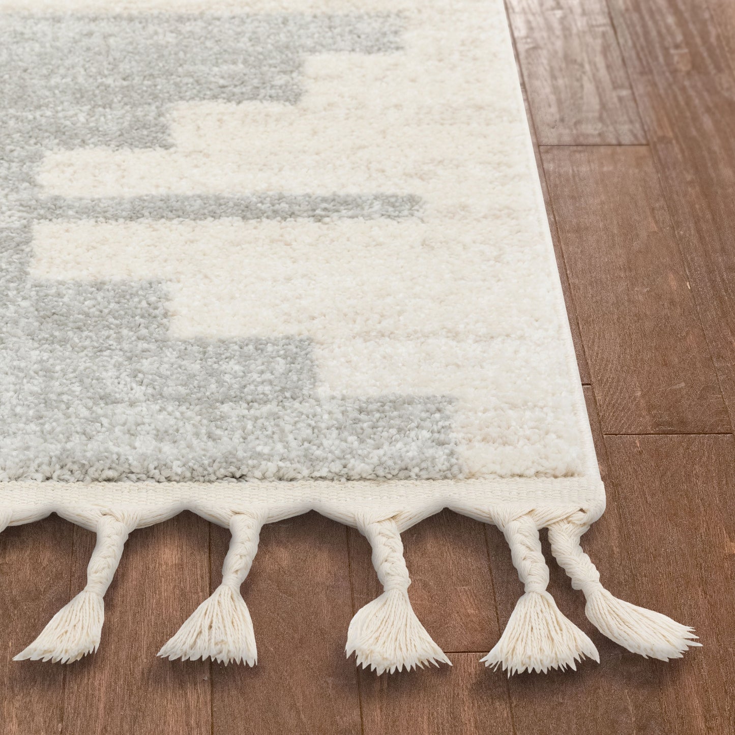 Carly Nordic Solid & Striped Grey Rug SE-222