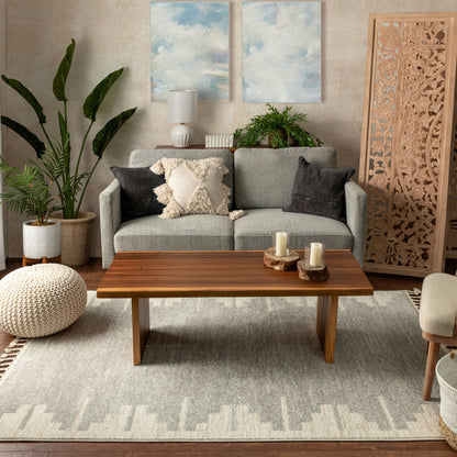Carly Nordic Solid & Striped Grey Rug SE-222