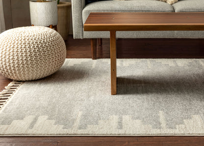Carly Nordic Solid & Striped Grey Rug SE-222
