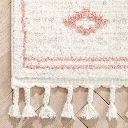 Parallel Moroccan Tribal Diamond Pattern Blush Rug SE-240