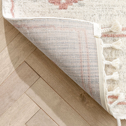 Parallel Moroccan Tribal Diamond Pattern Blush Rug SE-240