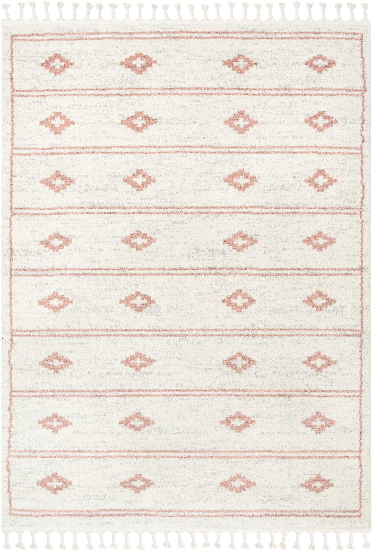Parallel Moroccan Tribal Diamond Pattern Blush Rug SE-240