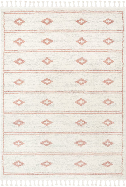 Parallel Moroccan Tribal Diamond Pattern Blush Rug SE-240