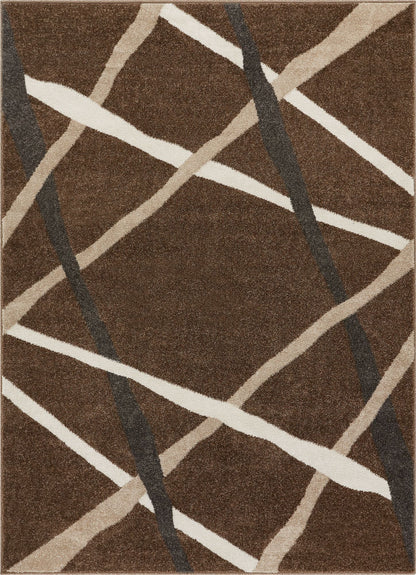 Piku Brown Modern Geometric Rug SE-28