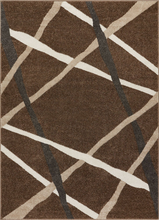 Piku Brown Modern Geometric Rug SE-28