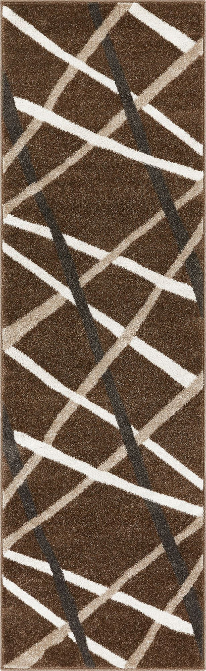 Piku Brown Modern Geometric Rug SE-28