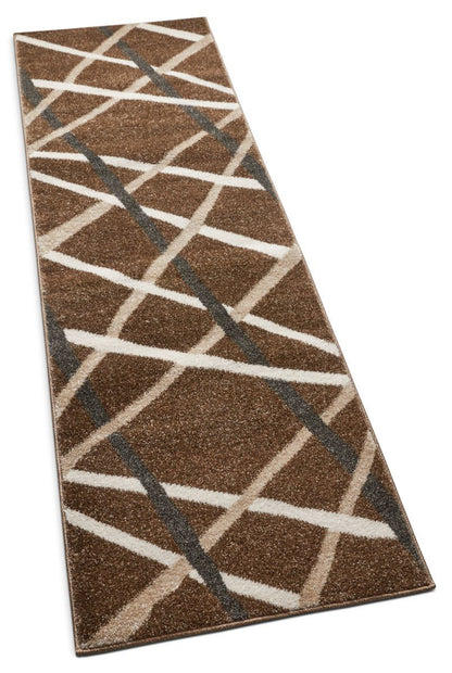 Piku Brown Modern Geometric Rug SE-28