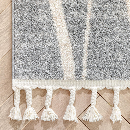 Crisscross Nordic Geometric Pattern Grey Rug SE-317