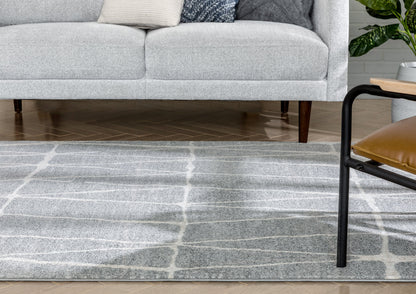Crisscross Nordic Geometric Pattern Grey Rug SE-317