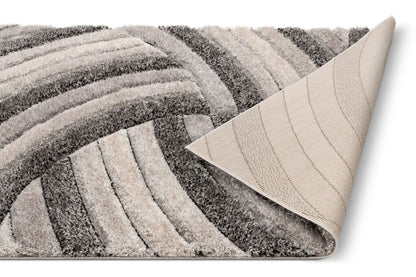 Ucci Grey Modern 3D Textured Shag Rug SF-08