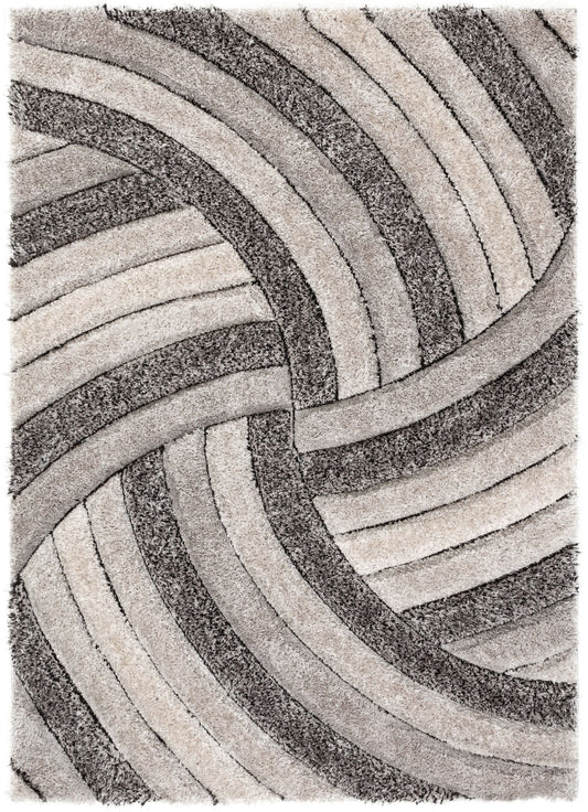 Ucci Grey Modern 3D Textured Shag Rug SF-08