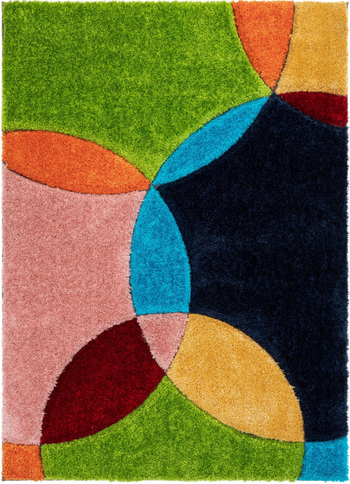 Newport Modern Geometric Shag Multi 3D Textured Thick & Soft Shag Rug SF-111