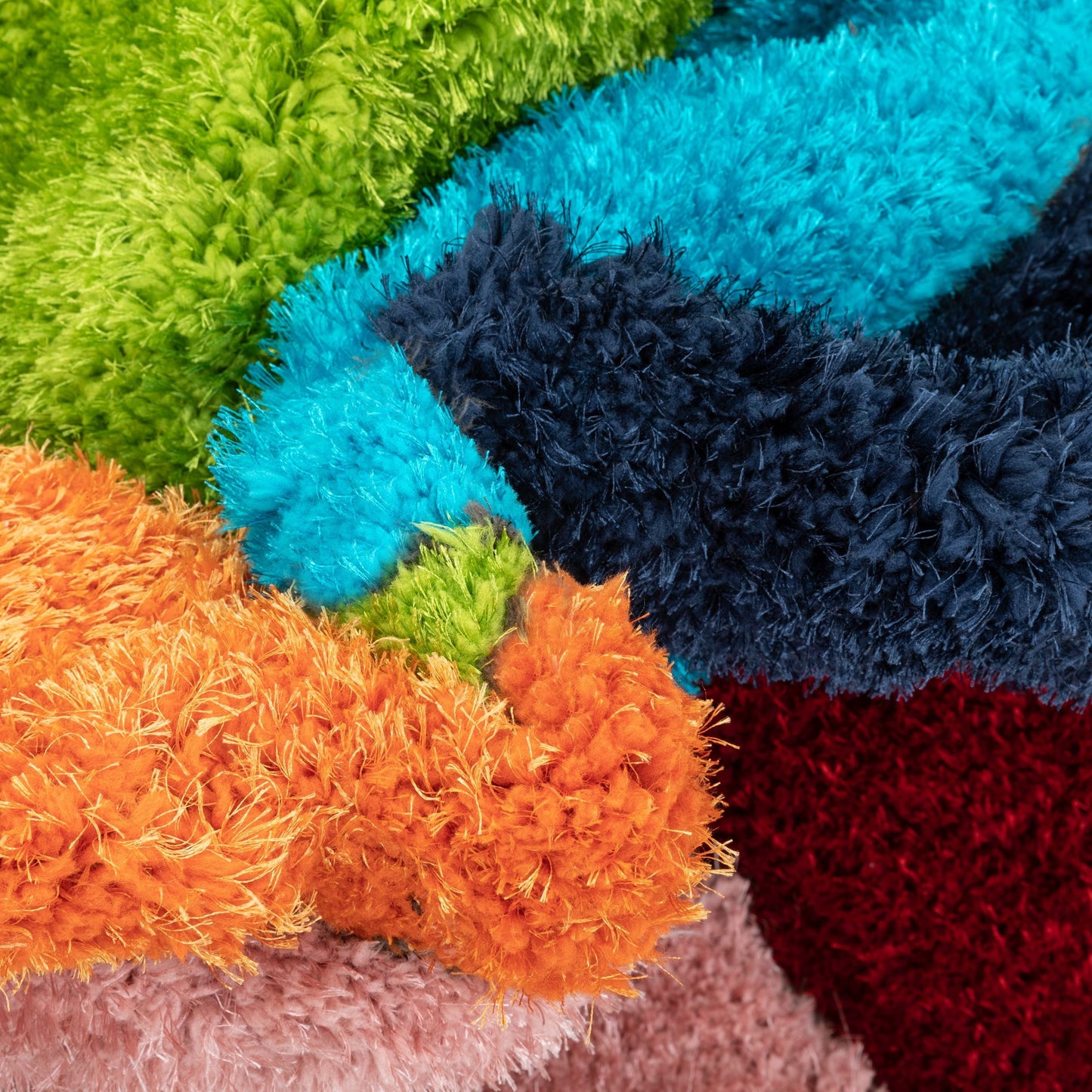 Newport Modern Geometric Shag Multi 3D Textured Thick & Soft Shag Rug SF-111