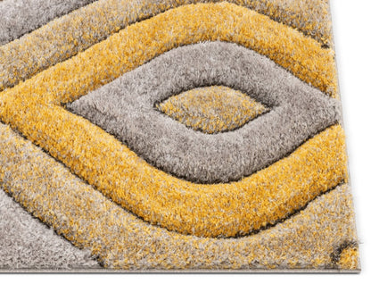 Malibu Yellow Modern 3D Textured Shag Rug SF-11