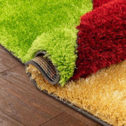 Rialto Modern Geometric Shag Multi 3D Textured Thick & Soft Shag Rug SF-121