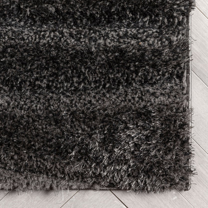 Apallo Modern Geometric Black 3D Textured Thick & Soft Shag Rug SF-143