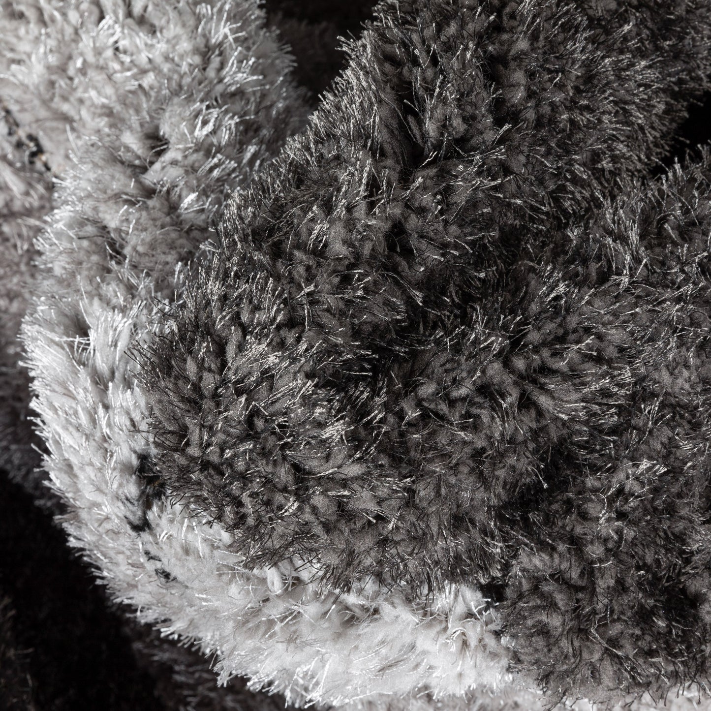 Apallo Modern Geometric Black 3D Textured Thick & Soft Shag Rug SF-143