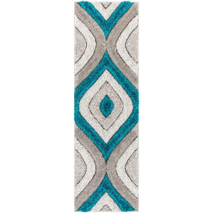 Malibu Blue Modern 3D Textured Shag Rug SF-14