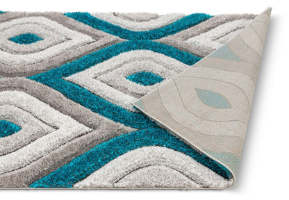 Malibu Blue Modern 3D Textured Shag Rug SF-14