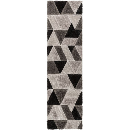 Holland Modern Geometric Black 3D Textured Thick & Soft Shag Rug SF-153