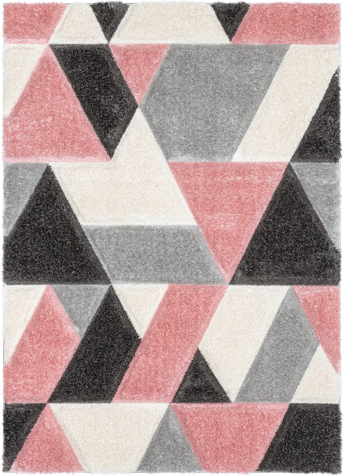 Holland Modern Geometric Blush 3D Textured Thick & Soft Shag Rug SF-159