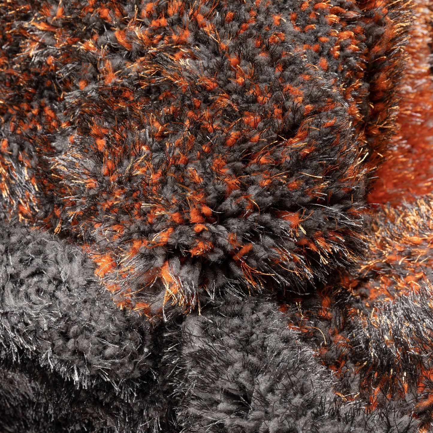 Luz Modern Geometric Grey Orange 3D Textured Thick & Soft Shag Rug SF-167