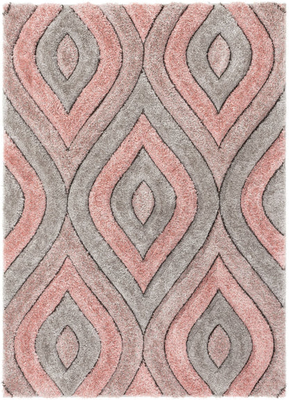 Malibu Blush Modern 3D Textured Shag Rug SF-19