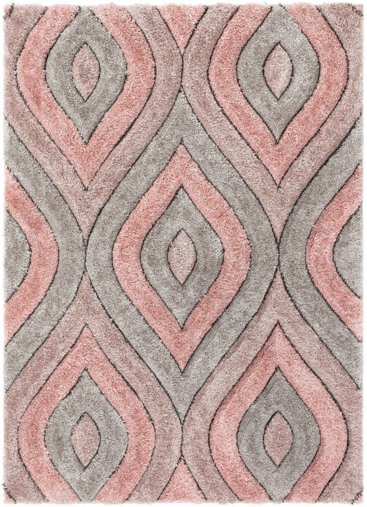 Malibu Blush Modern 3D Textured Shag Rug SF-19