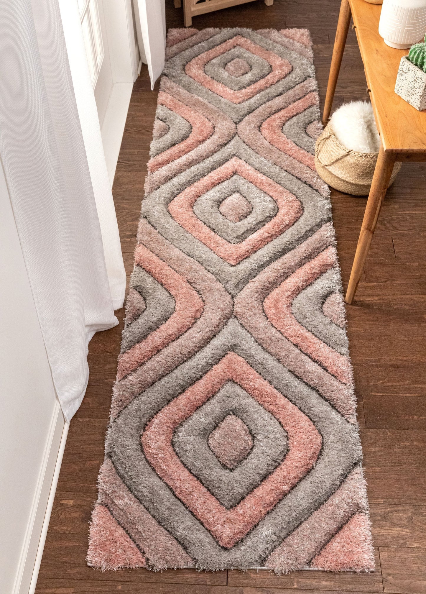 Malibu Blush Modern 3D Textured Shag Rug SF-19