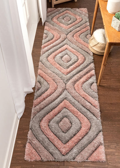 Malibu Blush Modern 3D Textured Shag Rug SF-19