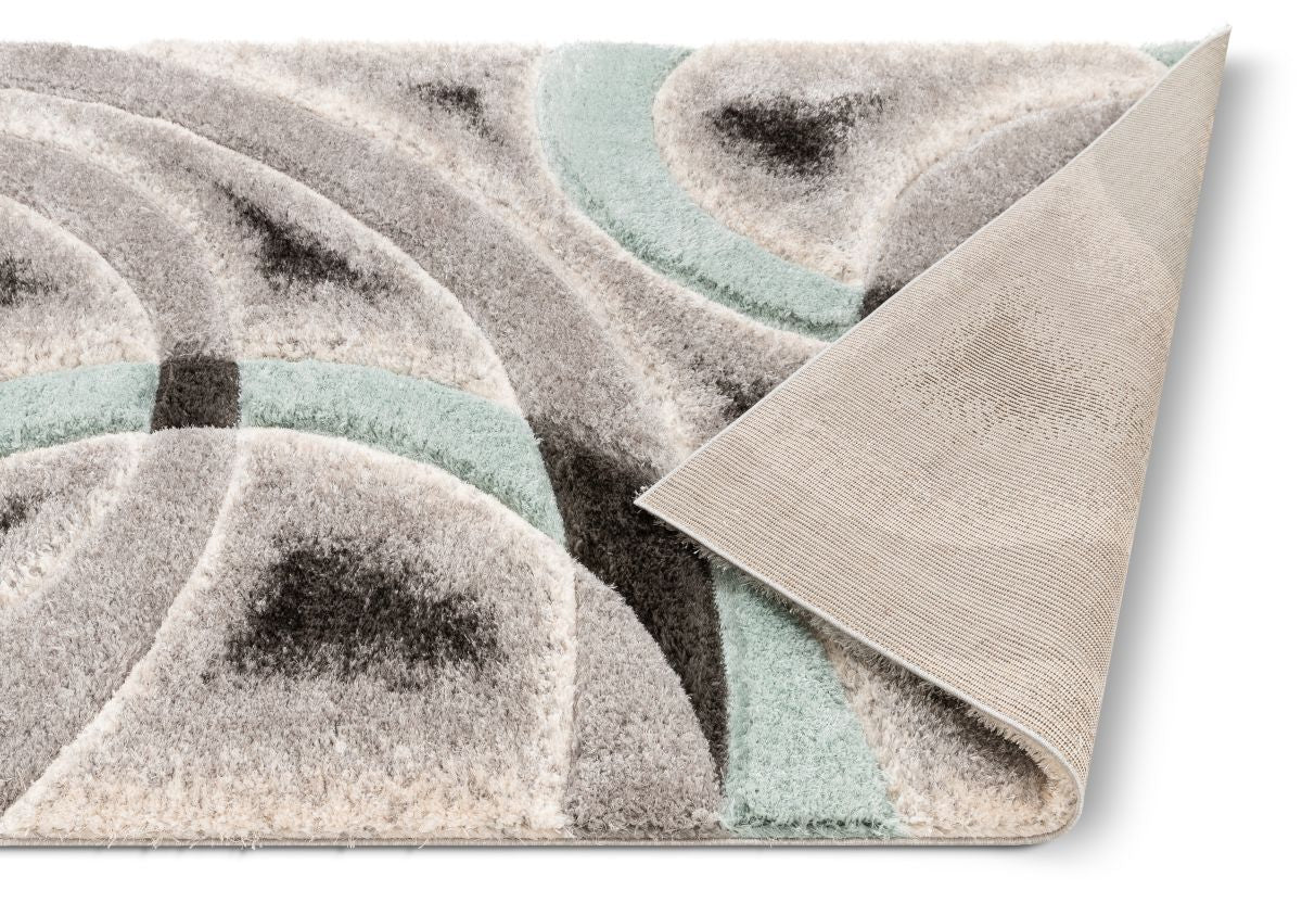 Oahu Blue Modern Geometric 3D Textured Shag Rug SF-24