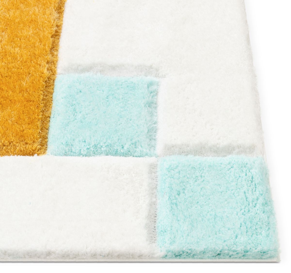 Teahupo Blue Modern Geometric 3D Textured Shag Rug SF-52-