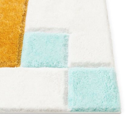 Teahupo Blue Modern Geometric 3D Textured Shag Rug SF-52-