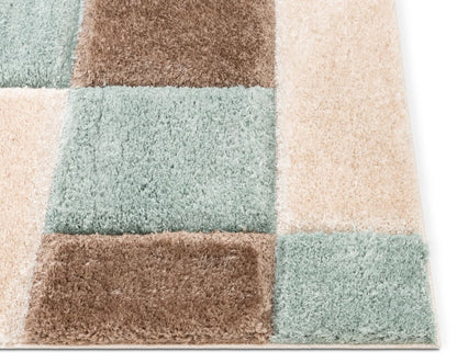 Escondido Blue Modern Geometric 3D Textured Shag Rug SF-64