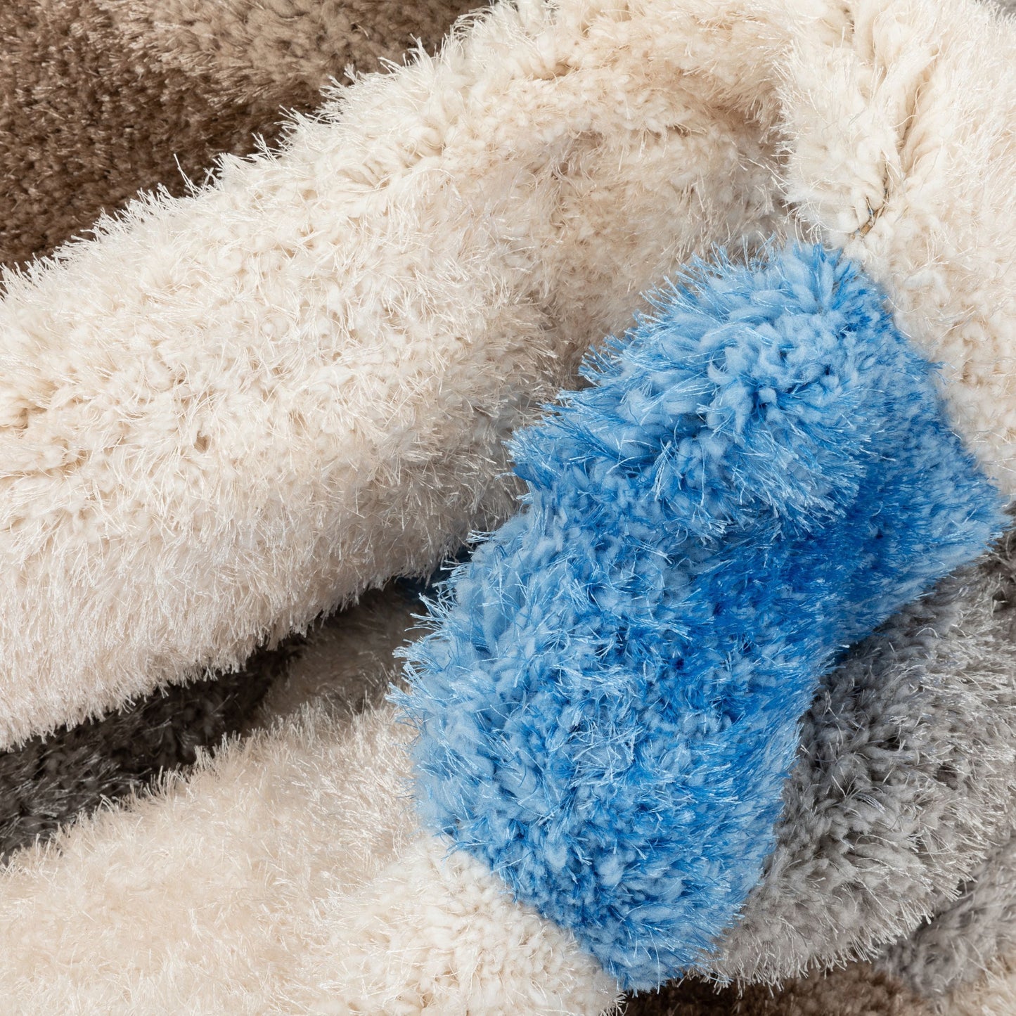 Escondido  Modern Geometric Boxes Shag Light Blue 3D Textured Thick & Soft Shag Rug SF-66