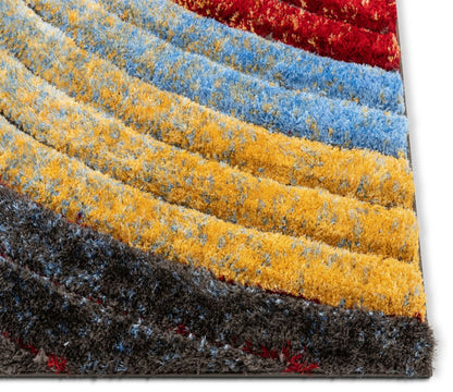 Mojave Red Modern 3D Textured Shag Rug SF-70