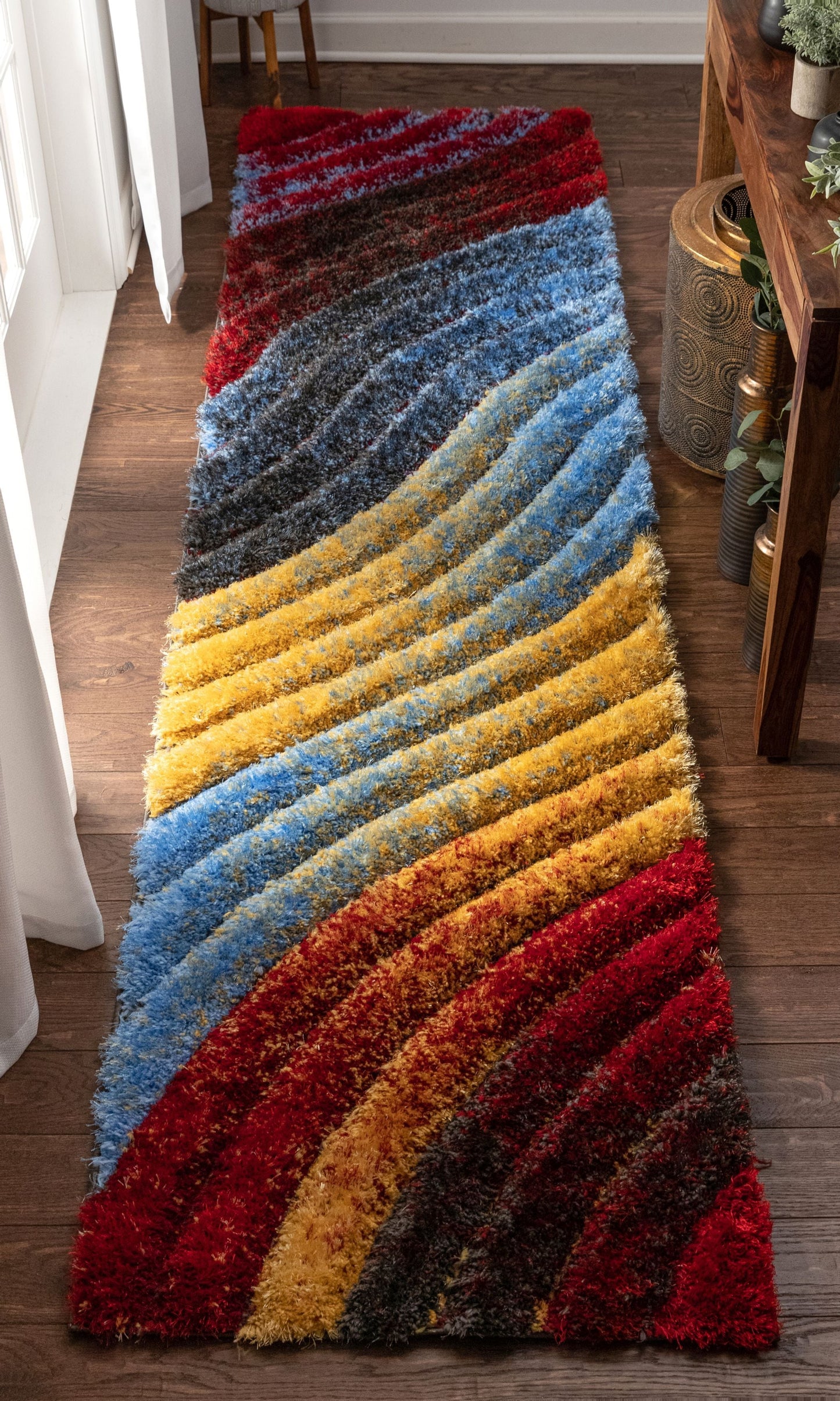 Mojave Red Modern 3D Textured Shag Rug SF-70