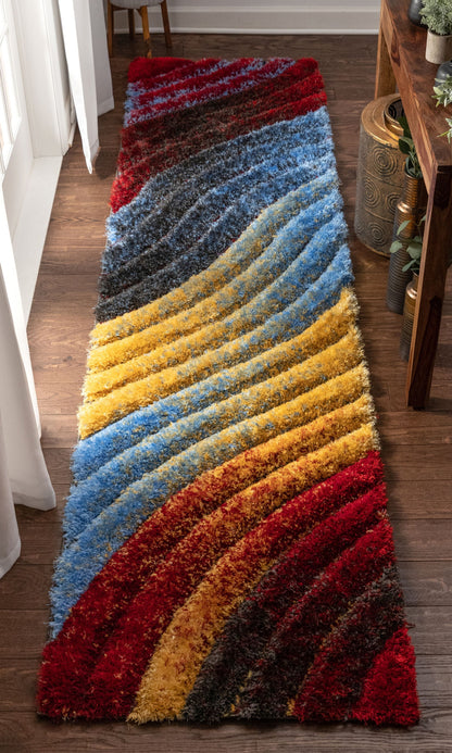 Mojave Red Modern 3D Textured Shag Rug SF-70