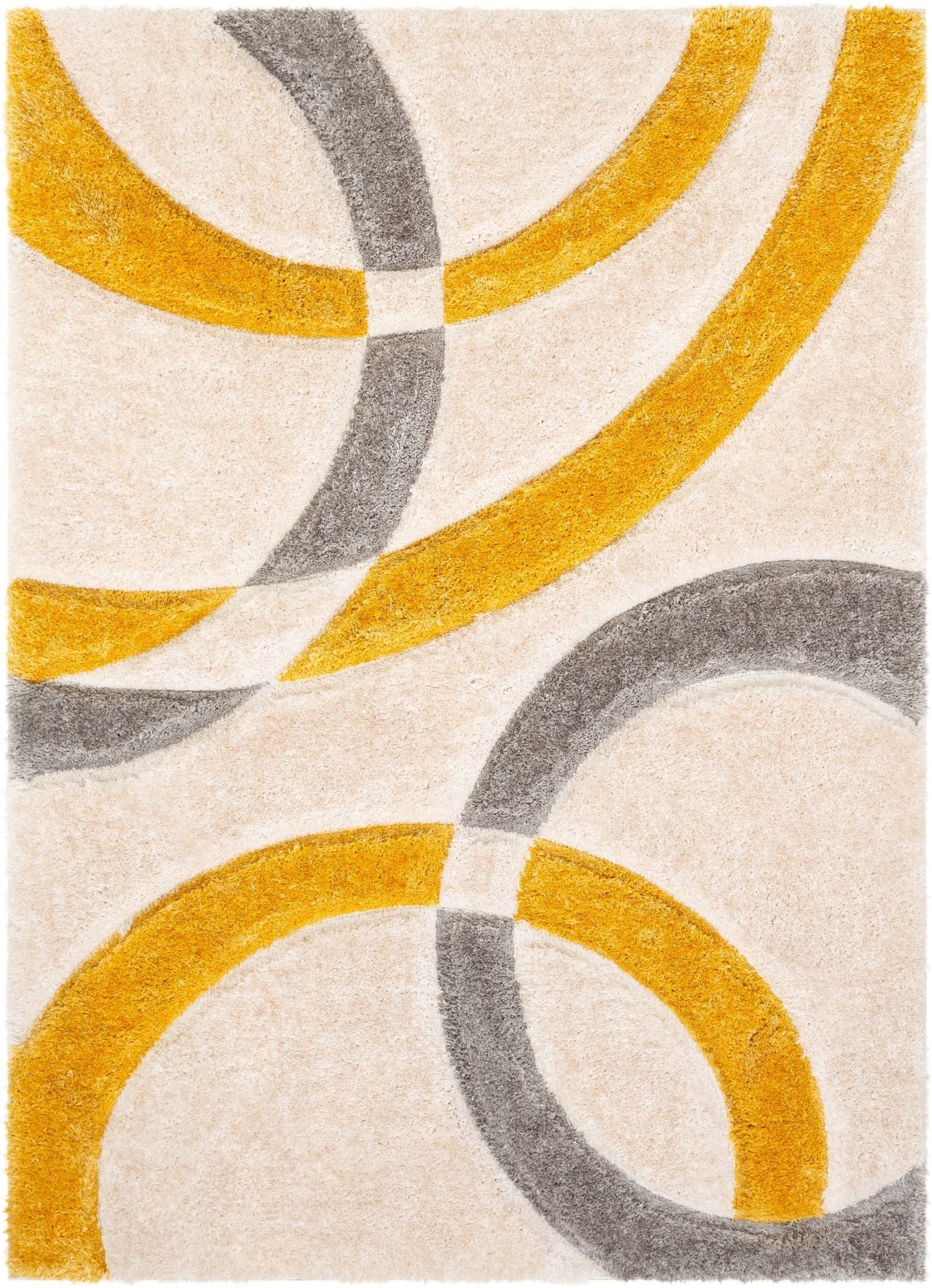 Bevel Yellow Modern Geometric 3D Textured Shag Rug SF-81