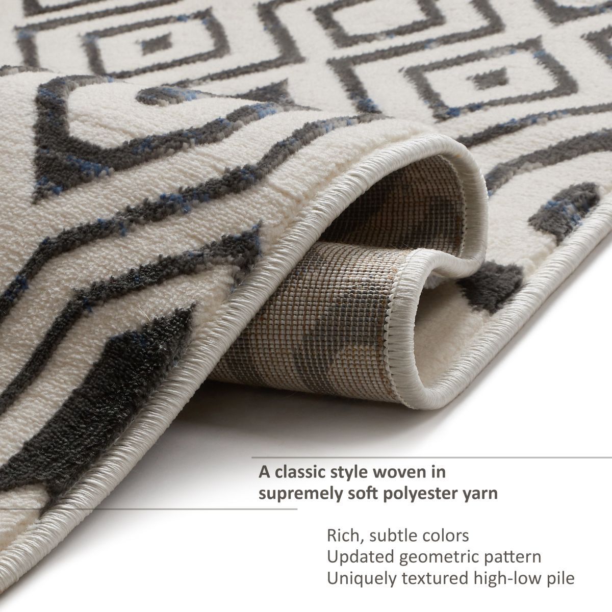 Graceful Grey Modern Rug SI-128