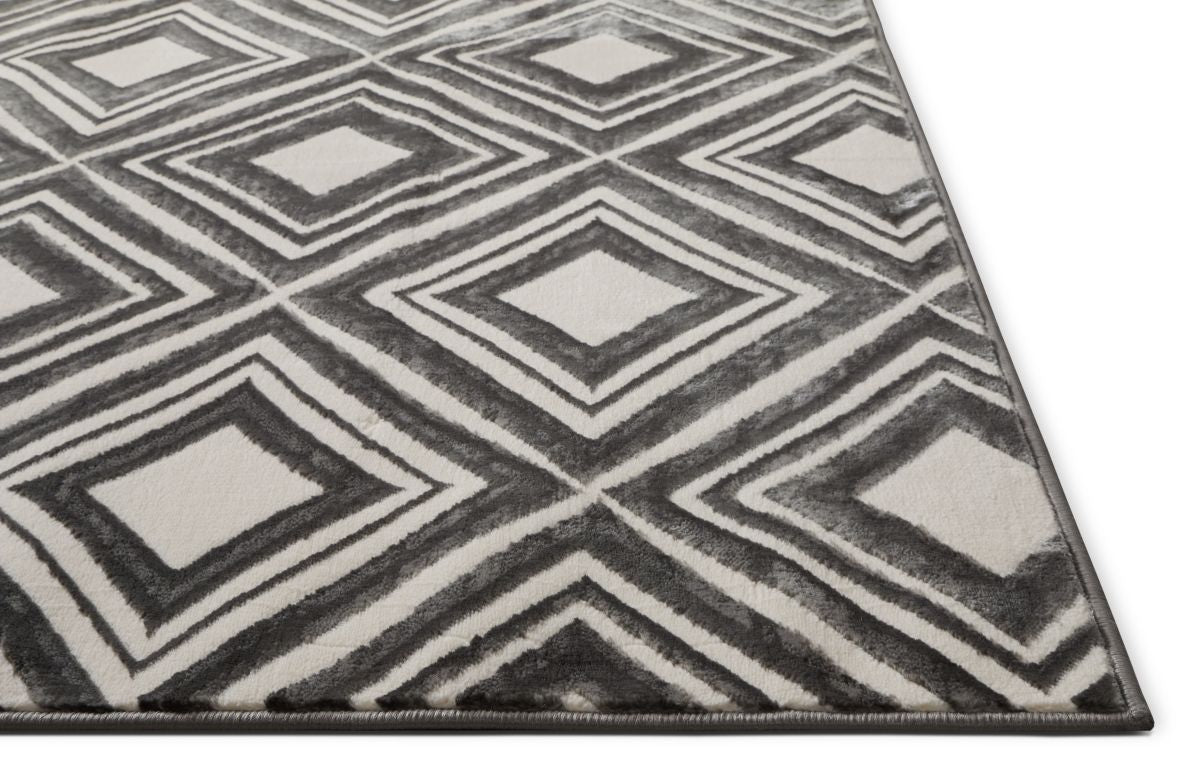 Lovely Squares Grey Modern Geometric Rug SI-50