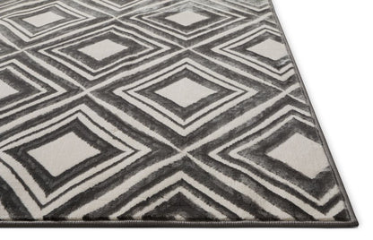 Lovely Squares Grey Modern Geometric Rug SI-50
