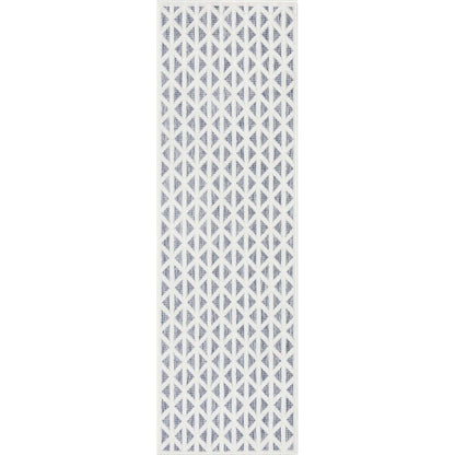 Ciel Modern Geometric Indoor/Outdoor Blue High-Low Rug SIL-14