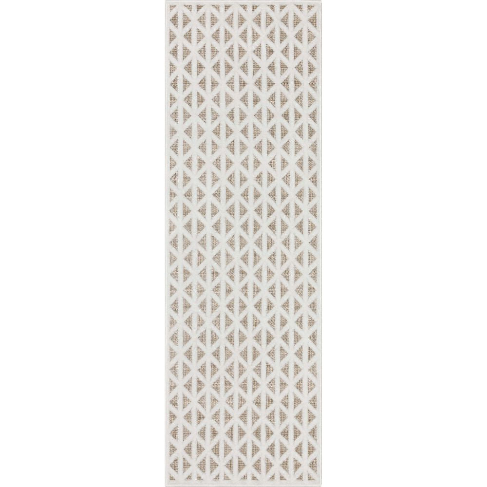 Ciel Modern Geometric Indoor/Outdoor Brown High-Low Rug SIL-18