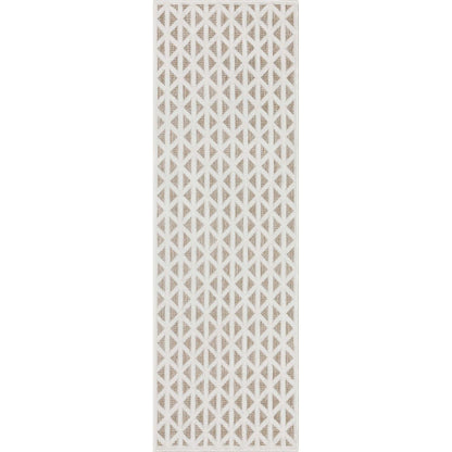 Ciel Modern Geometric Indoor/Outdoor Brown High-Low Rug SIL-18