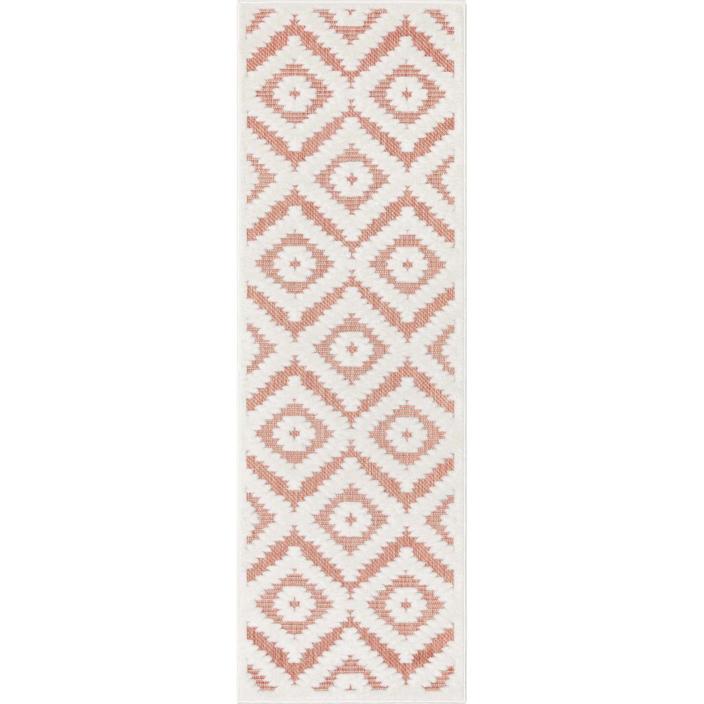 Keiko Tribal Moroccan Indoor/Outdoor Terracotta High-Low Rug SIL-20