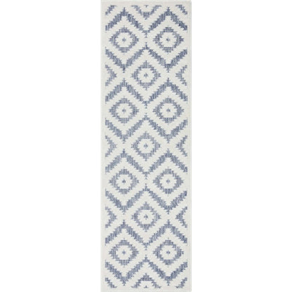 Keiko Tribal Moroccan Indoor/Outdoor Blue High-Low Rug SIL-24