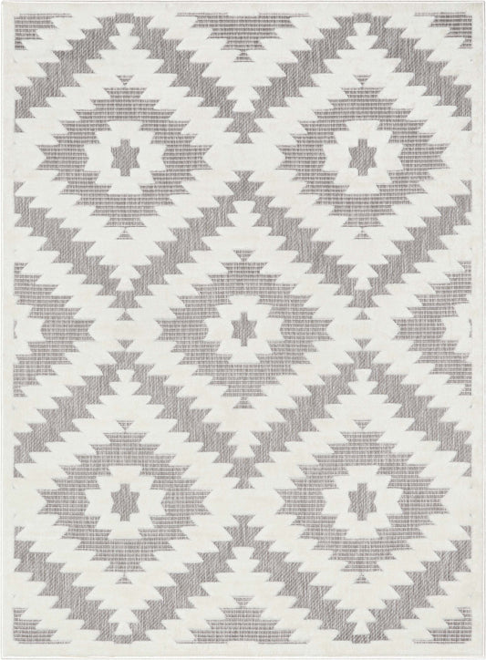 Keiko Tribal Moroccan Indoor/Outdoor Grey High-Low Rug SIL-27