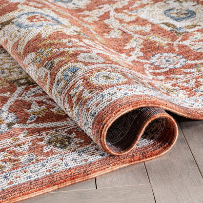 Creo Vintage Floral Oriental Persian Red Textured Rug TEN-20